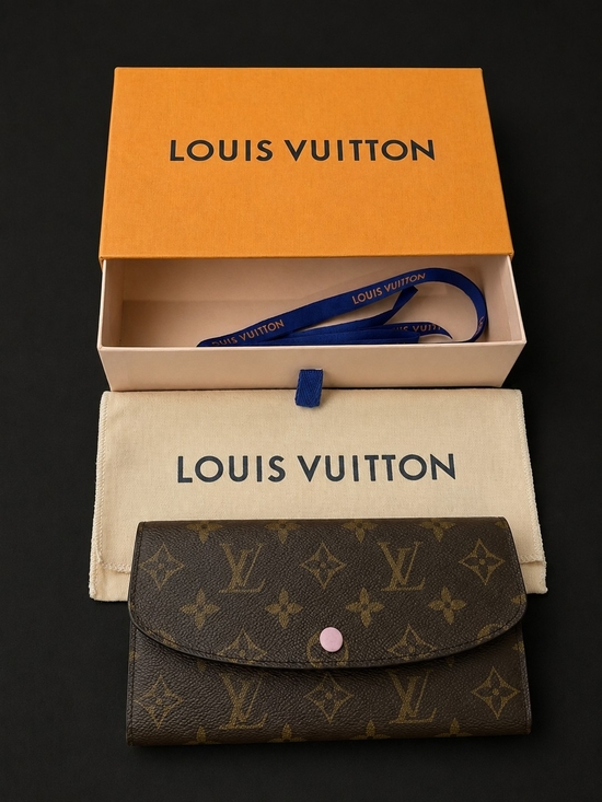 Louis Vuitton Handbags - Louis Vuitton Monogram Emilie Wallet - Brown And Rose Ballerine